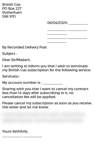 Termination British Gas