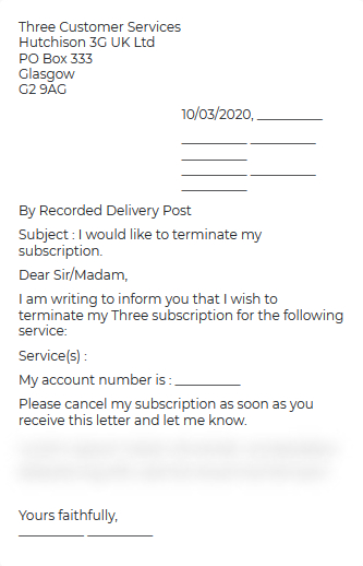 Terminate your contract Easyletter